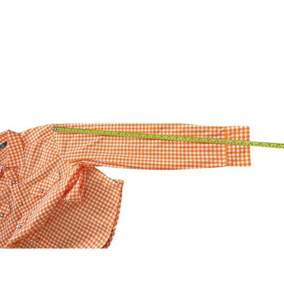 NEW Stio Eddy Vibrant Sunset Gingham Pearl Snap Short Sleeve Shirt NWT - Picture 7 of 8